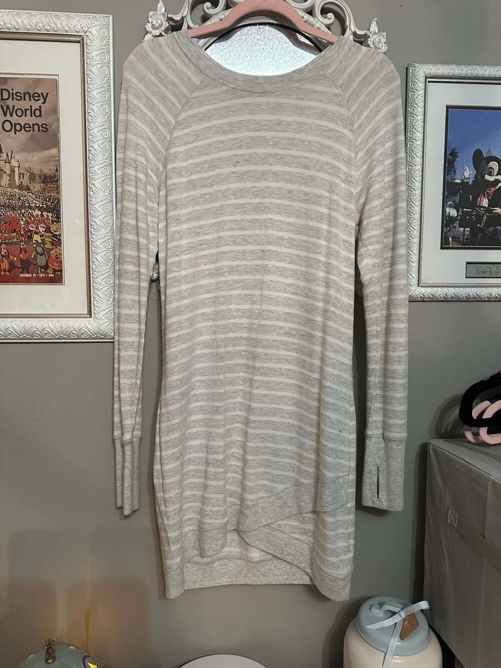 Athleta Striped Modal Blend Long Sleeve Tunic Dress Size S